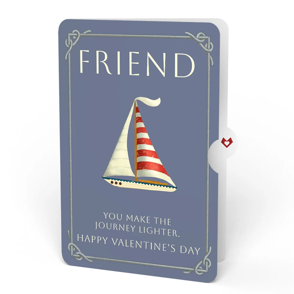 Lovepop Sailboat on the Horizon Valentine Pop-Up Card and Sentiment Set for Friend - Image 4