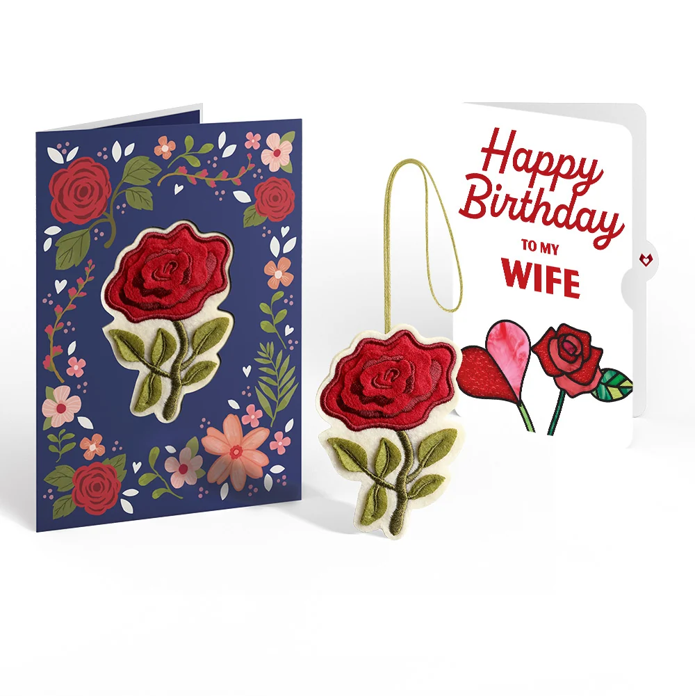 Lovepop Everlasting Rose Birthday HeartFelt Charm Card and Sentiment Set for Wife