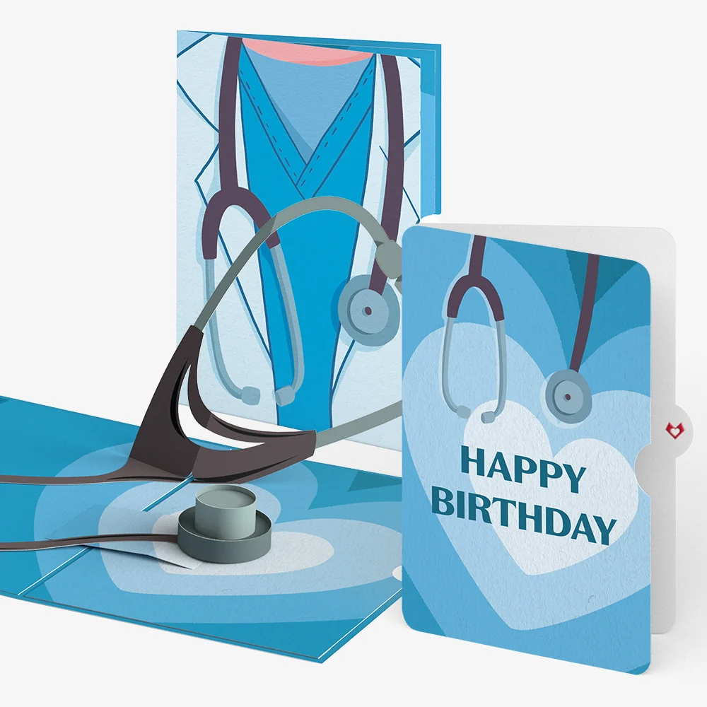 Lovepop Doctor Birthday Pop-Up Card and Sentiment Set Scrub