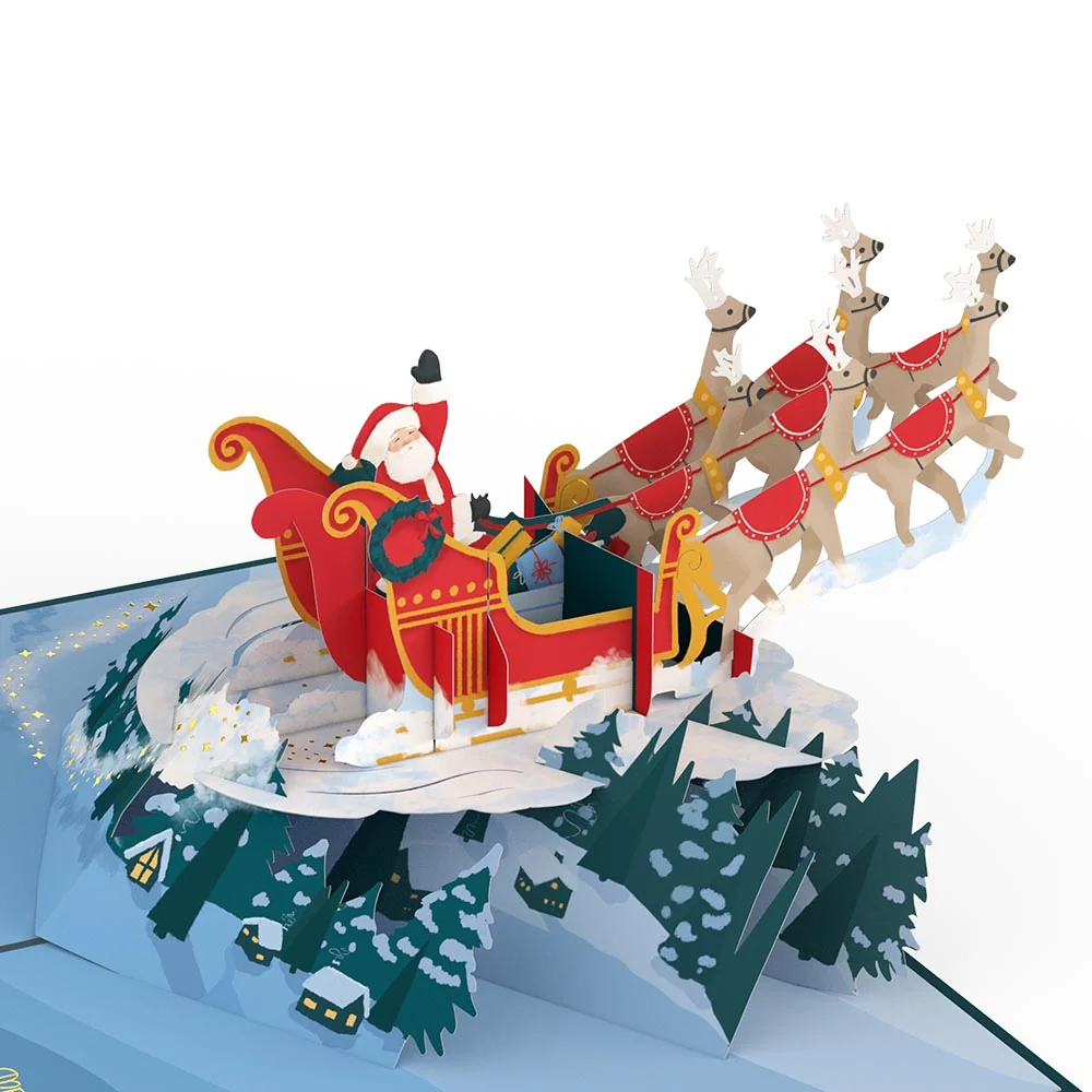 Lovepop Night Sky Santa Sleigh Pop-Up Card - Image 2