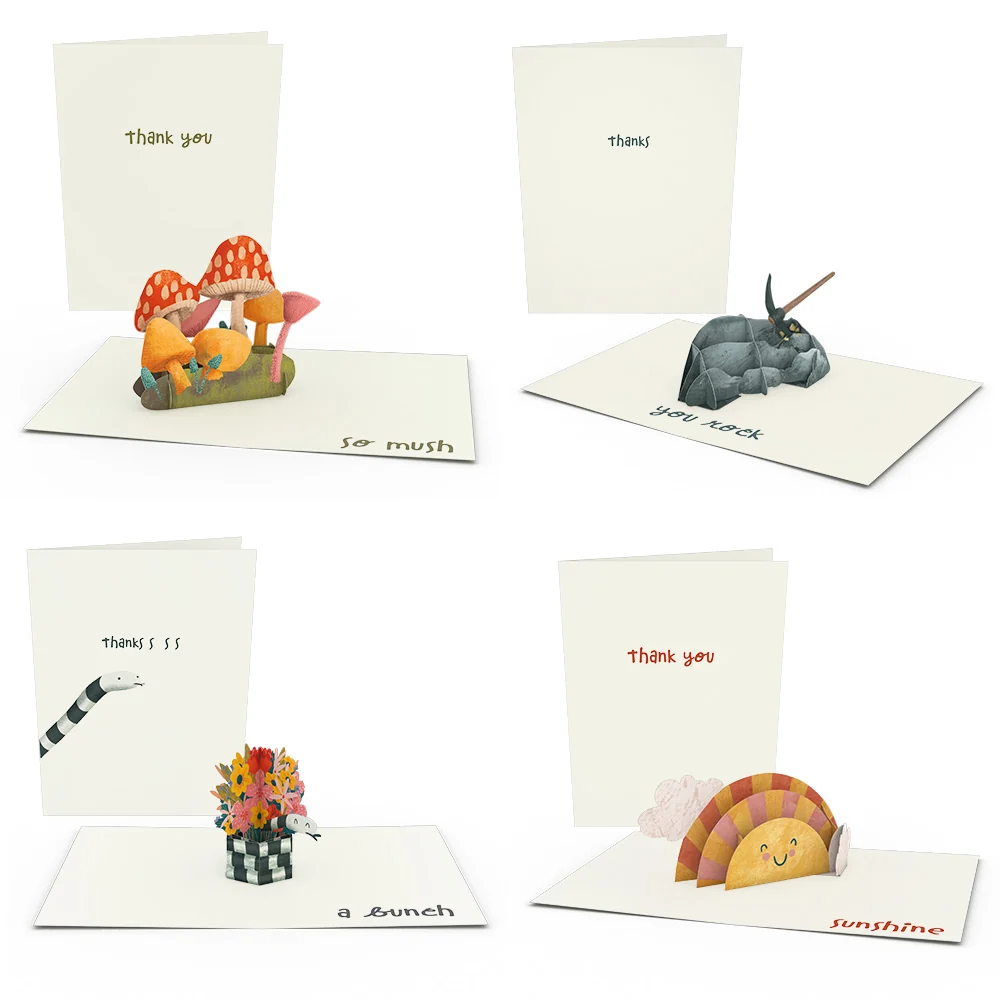 Lovepop Thank You Whimsical Notecards (Assorted 4-Pack)