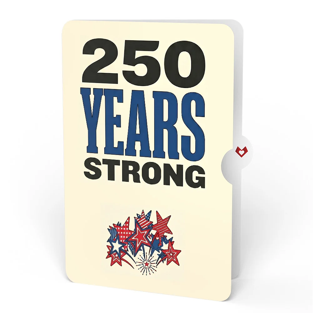 Lovepop Stars and Stripes 4th of July Pop-Up Card and 250 Years Strong Sentiment Set Cream - Image 4