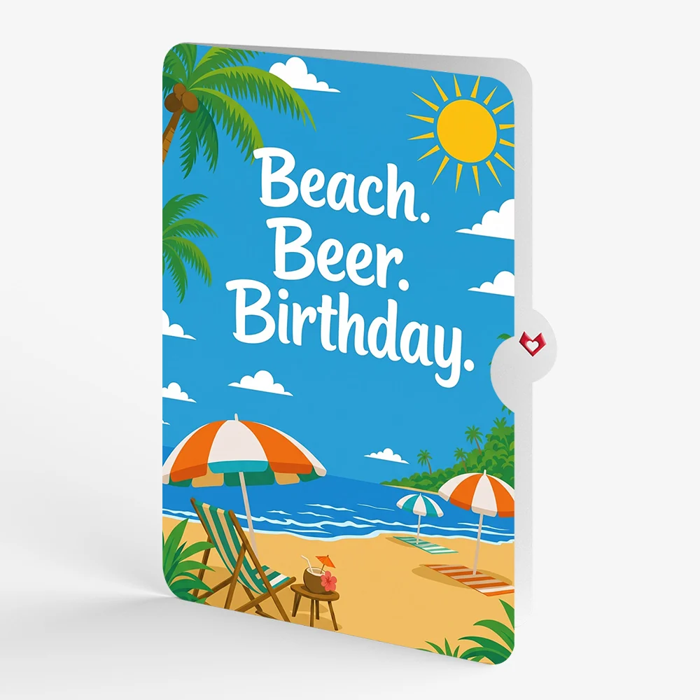 Lovepop Sandy Shores Birthday Pop-Up Card and Beach Beer Sentiment Set Chair - Image 4