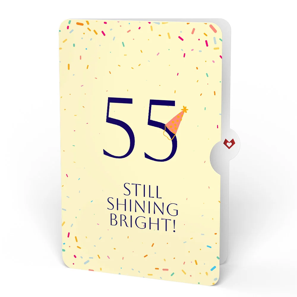 Lovepop Happy 55th Birthday Balloons Music and Lights Pop-Up Card and Party Hat Sentiment Set - Image 4