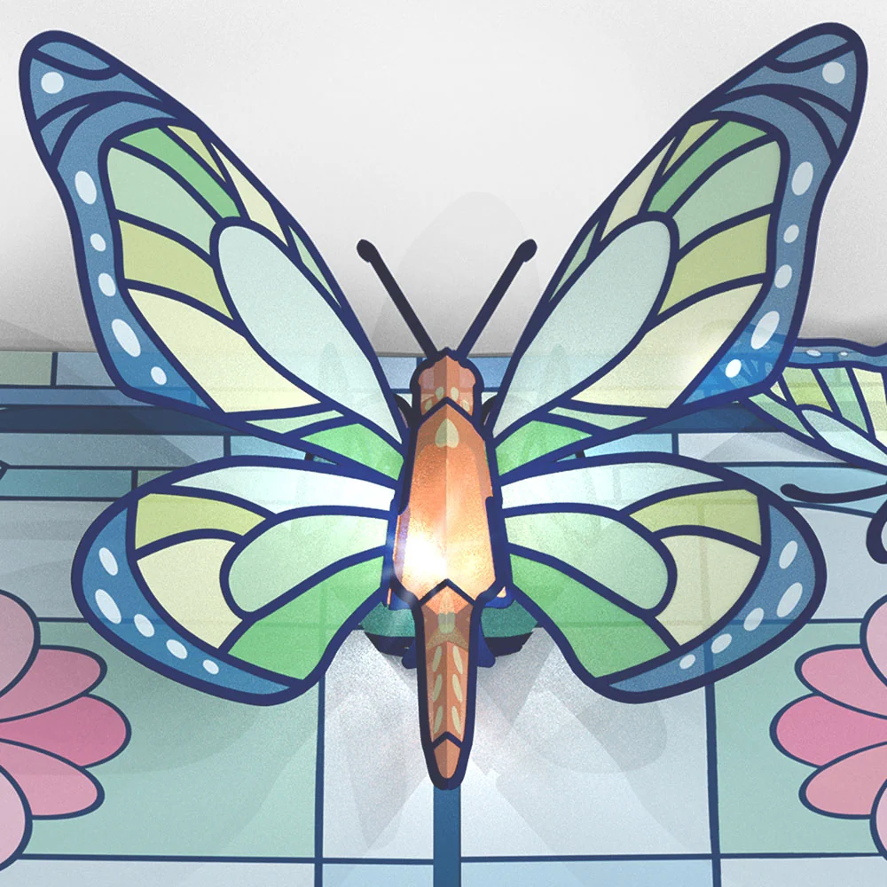 Lovepop Stained Glass Butterfly Anniversary Light-Up Pop-Up Card and Sentiment Set - Image 3