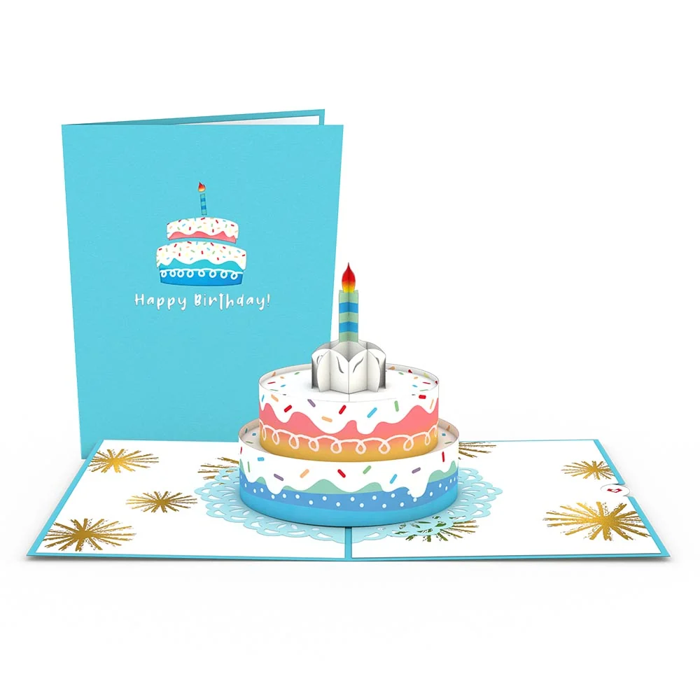 Lovepop Rainbow Birthday Cake Pop-Up Card Candle