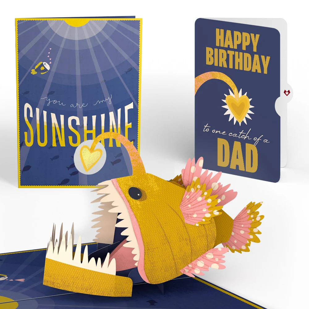 Lovepop You Are My Sunshine Anglerfish Birthday Pop-Up Card and Sentiment Set for Dad