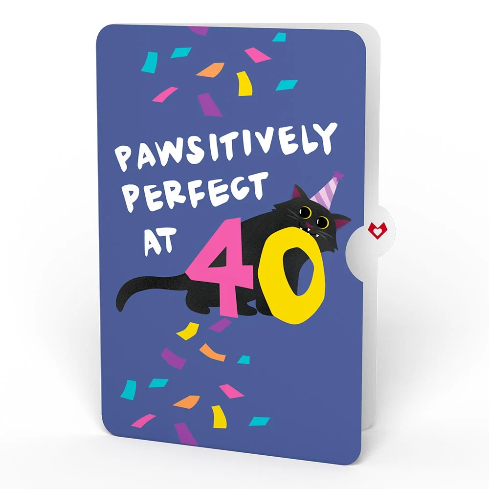 Lovepop Happy 40th Birthday Cats Pop-Up Card and Sentiment Set - Image 4