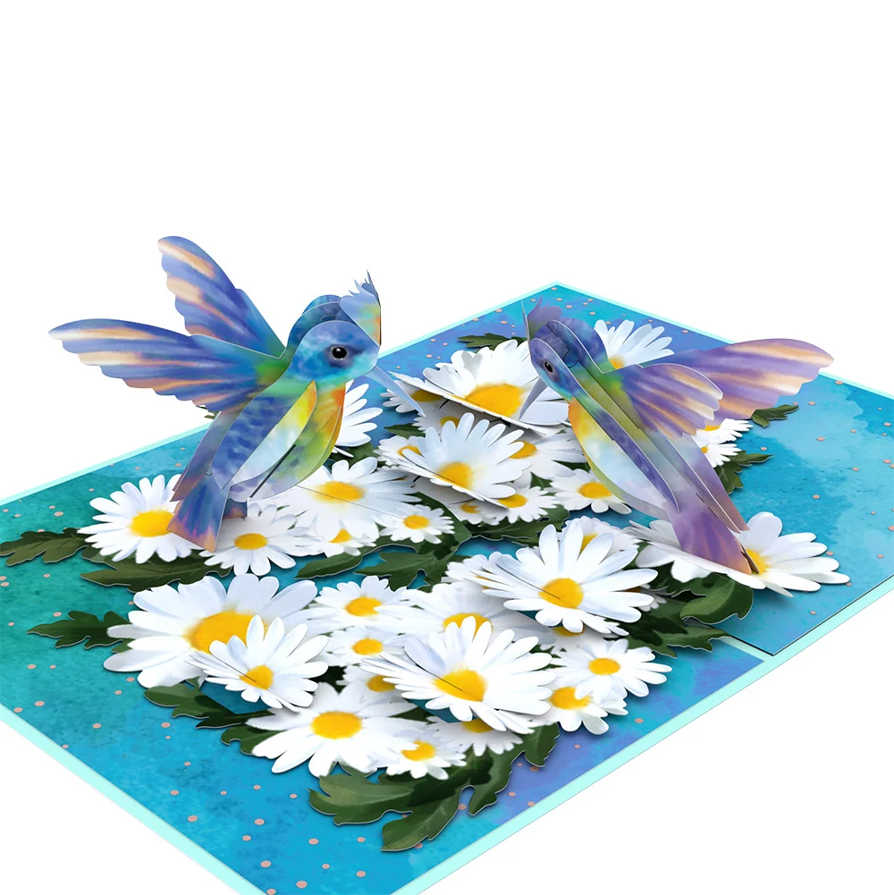Lovepop Daisy Patch Hummingbirds Belated Birthday Pop-Up Card and Sentiment Set - Image 3