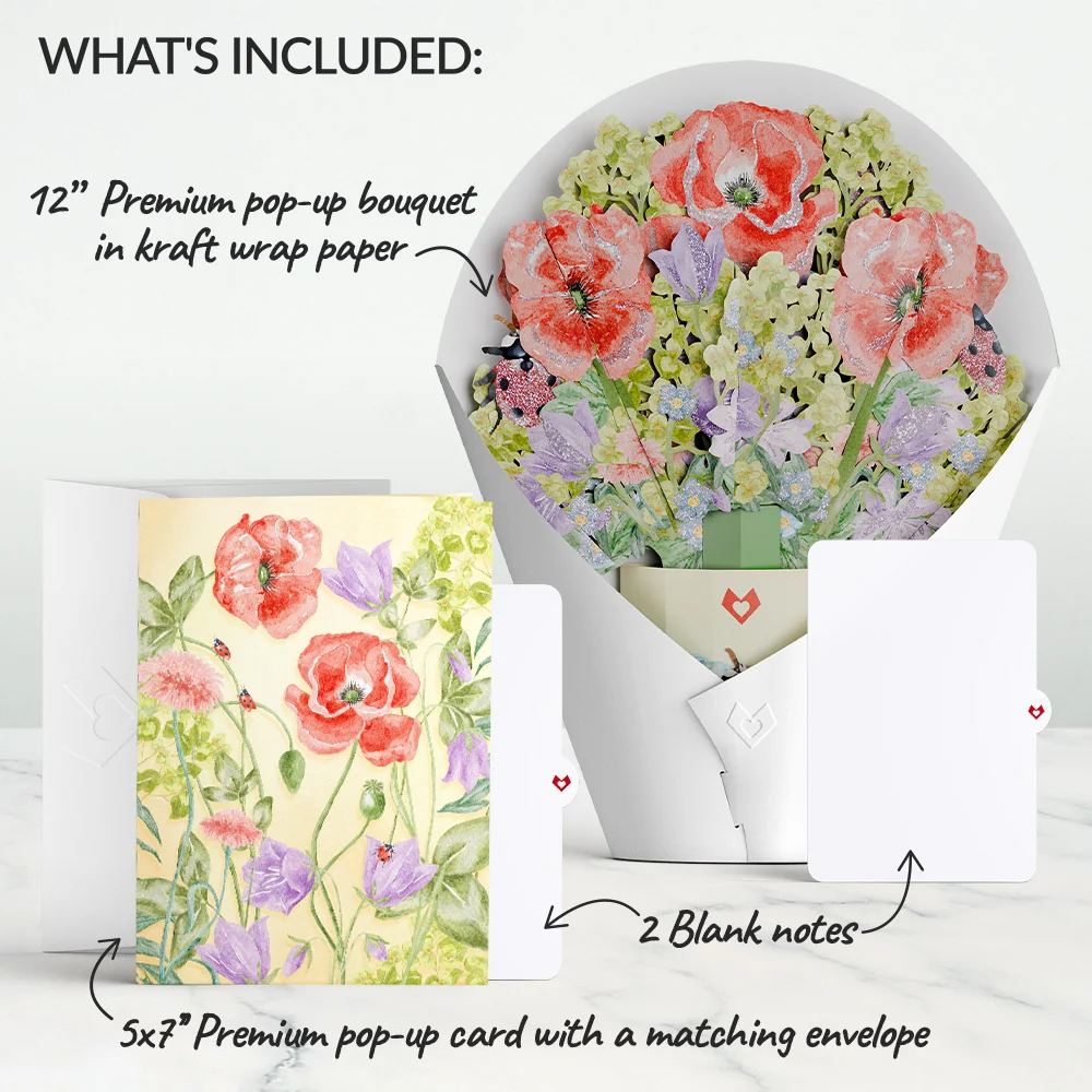 Lovepop Lovely Ladybug Pop-Up Card & Glitter Bouquet Bundle - Image 2