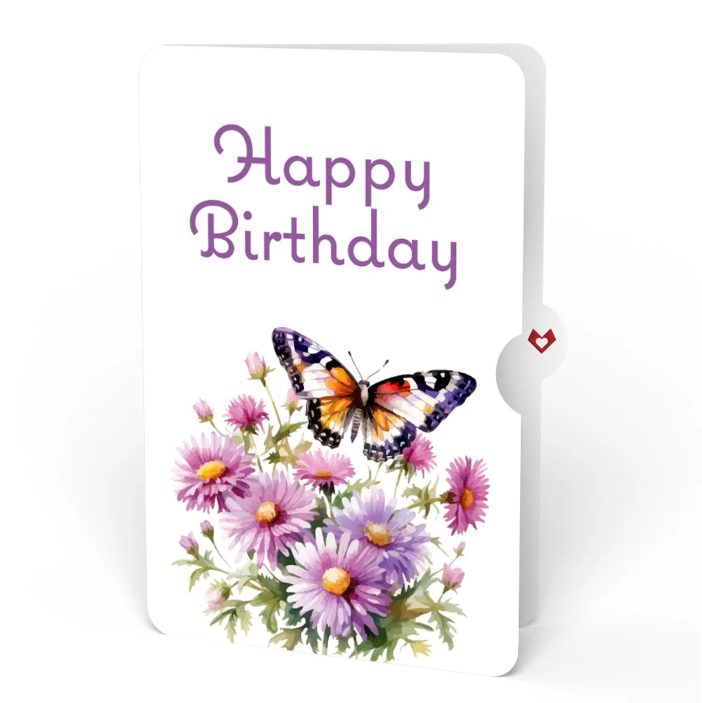 Lovepop Born to Bloom: September Birth Month Flowers Pop-Up Card and Aster Sentiment Set Cream - Image 4
