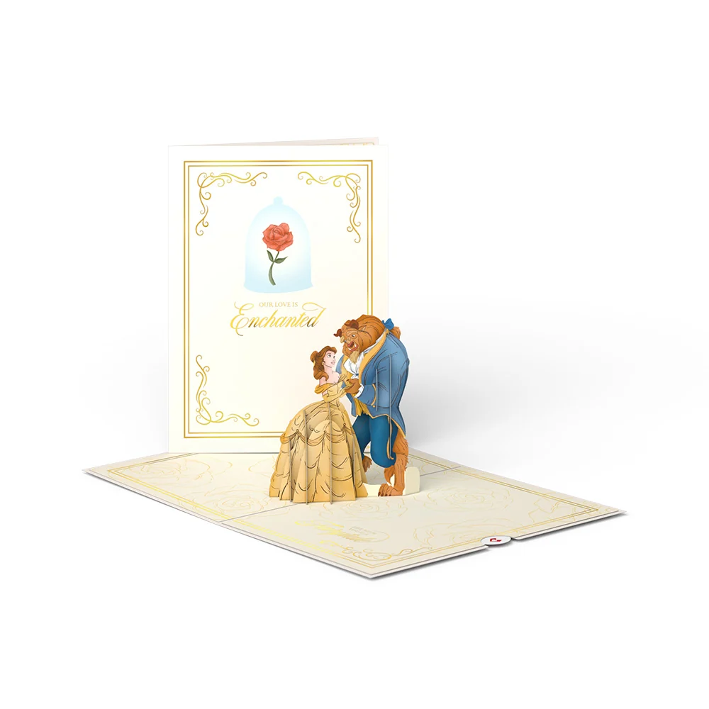 Lovepop Disney’s Beauty and the Beast Pop-Up Card & Flower Buds Bouquet Bundle - Image 2