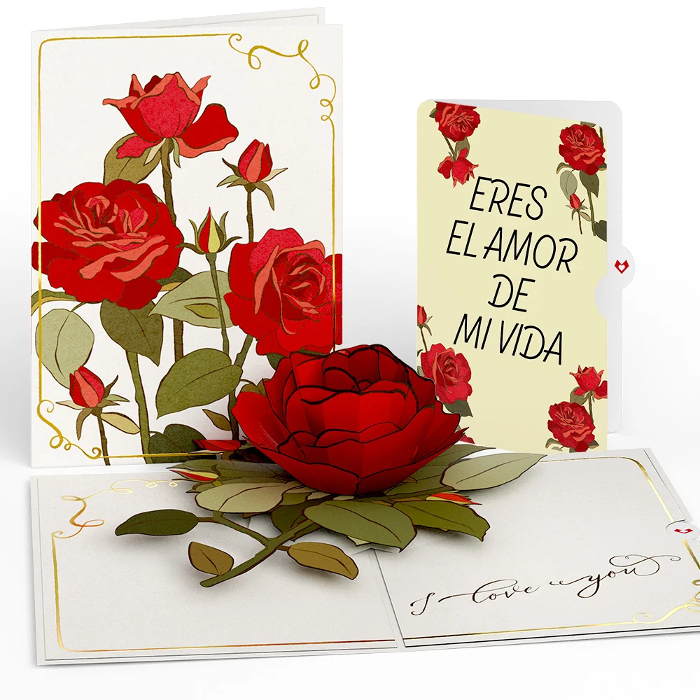 Lovepop I Love You Roses Eres El Amor De Mi Vida Valentine Pop-Up Card and Sentiment Set