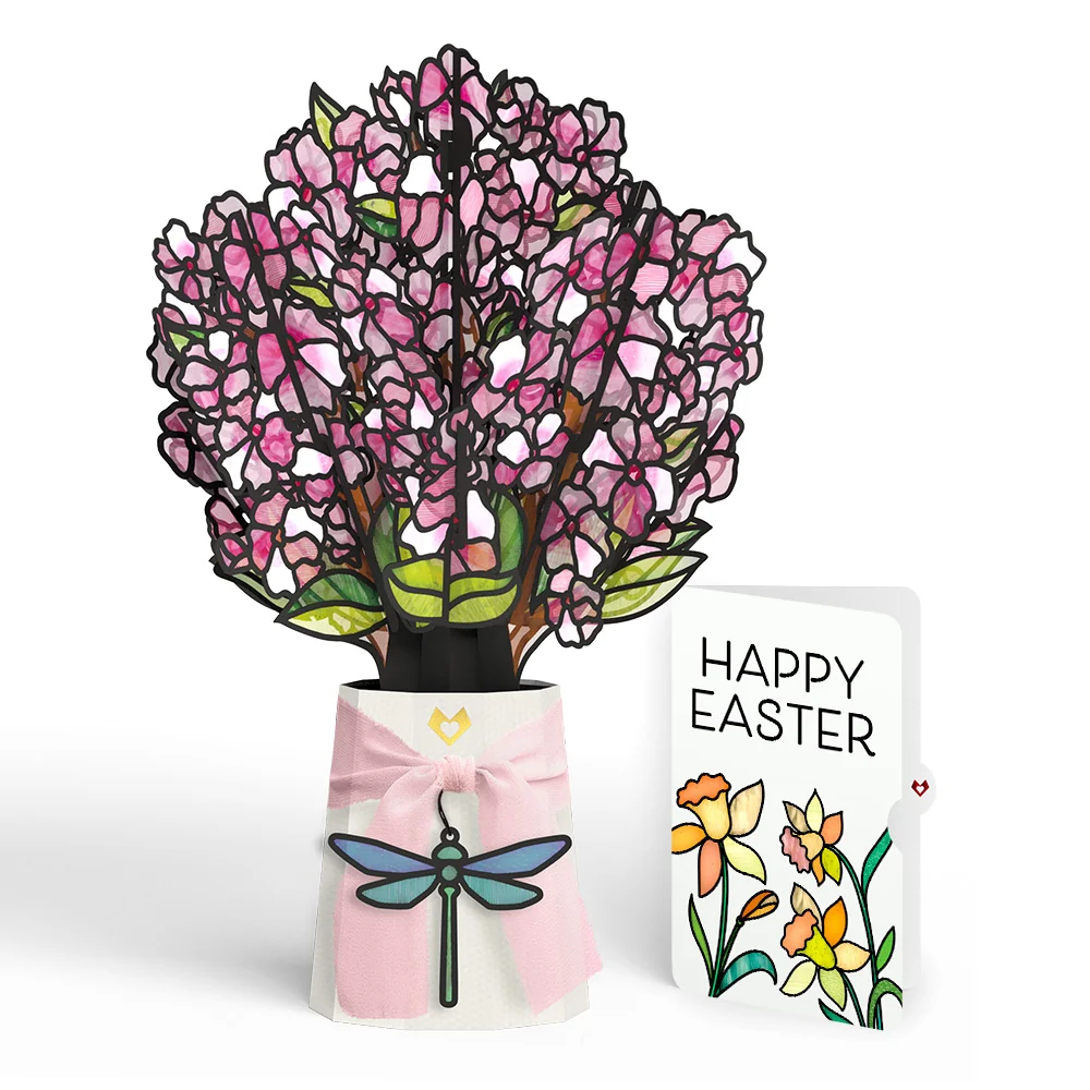 Lovepop Sun-dappled Cherry Blossom Easter Suncatcher Bouquet and Sentiment Set Glass