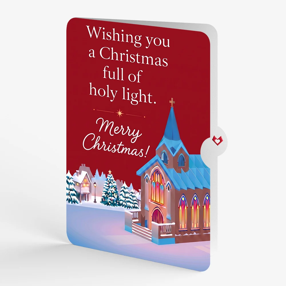 Lovepop Stained Glass Christmas Chapel Pop-Up Card and Holy Light Church Sentiment Set - Image 4