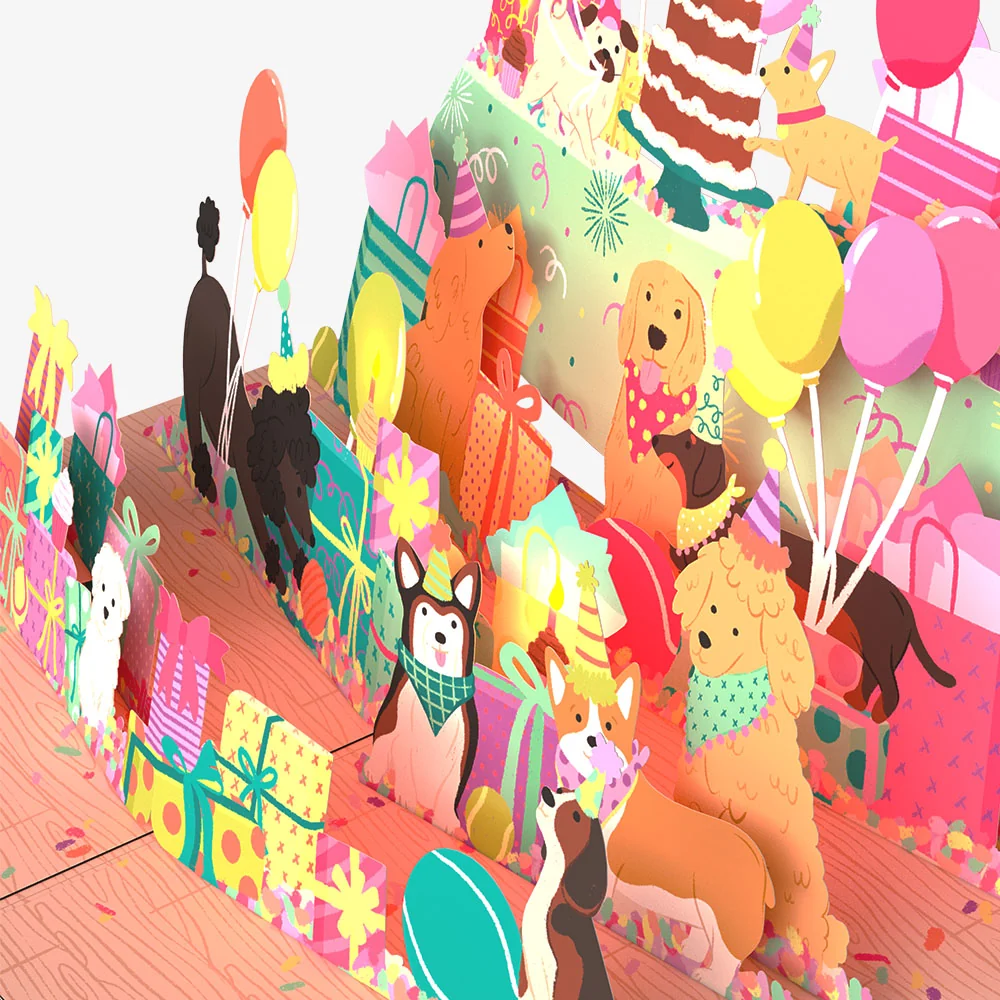 Lovepop Birthday Pawty Pups Music and Lights Pop-Up Card and Sentiment Set for Son - Image 3