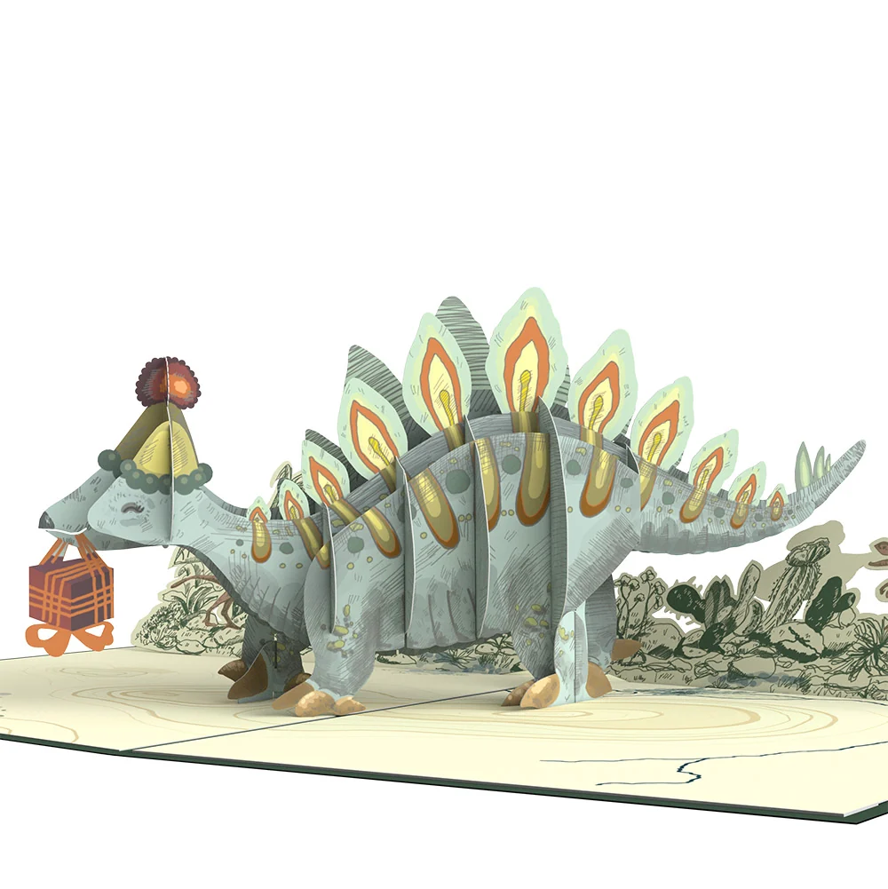 Lovepop Stegosaurus 1st Birthday Pop-Up Card and Sentiment Set Plate - Image 3