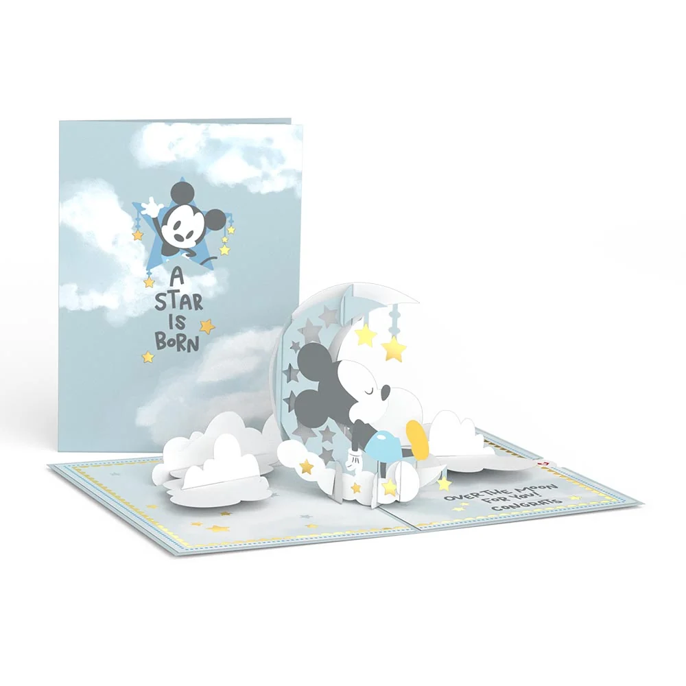 Lovepop Disney's Mickey Mouse Over the Moon Baby Pop-Up Card
