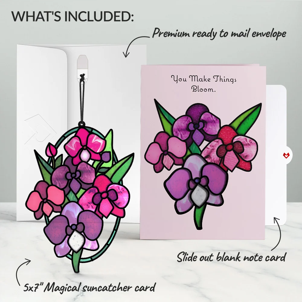 Lovepop You Make Things Bloom Orchid Suncatcher Card - Image 6