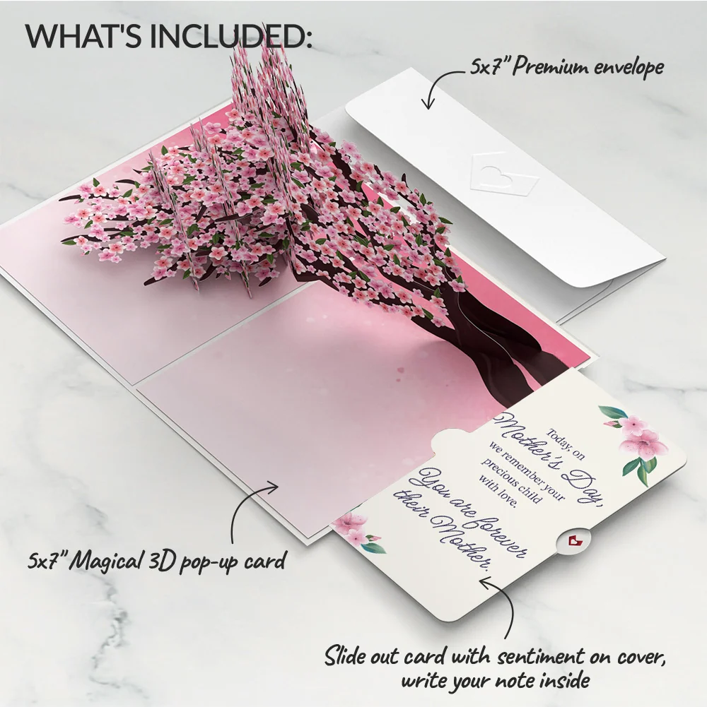 Lovepop Cherry Blossom Branches in Bloom Mother's Day Pop-Up Card and You Are Forever Their Mom Sentiment Set - Image 2