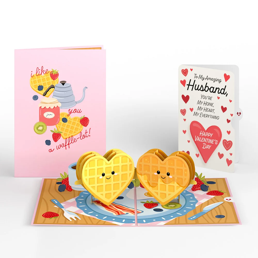 Lovepop Like You a Waffle-Lot Valentine Pop-Up Card and Sentiment Set for Husband Jar