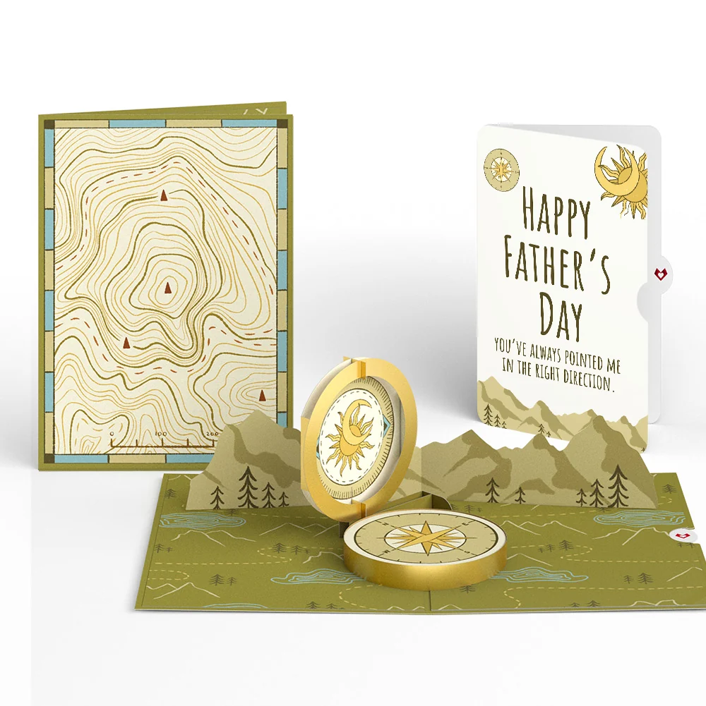 Lovepop Guiding Compass Father's Day Pop-Up Card and Sentiment Set Cream