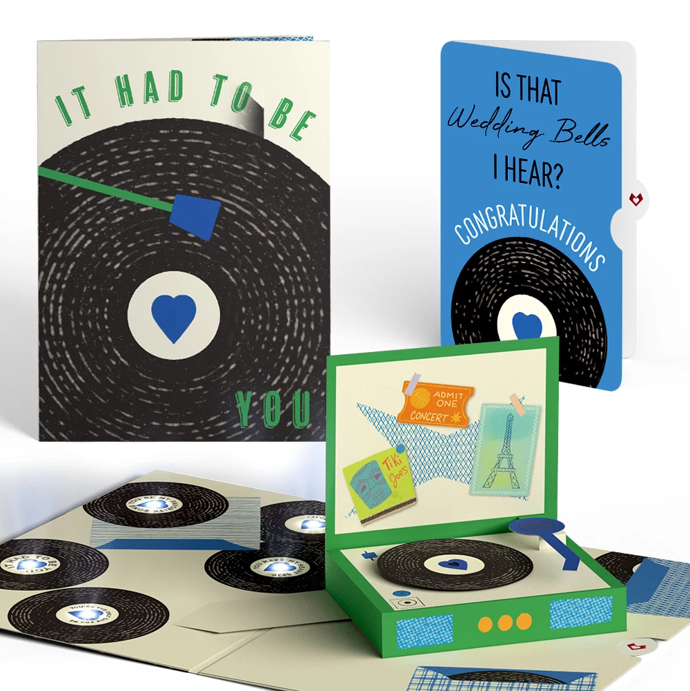 Lovepop It Had to Be You Weddings Music and Lights Pop-Up Card and Sentiment Set Cream