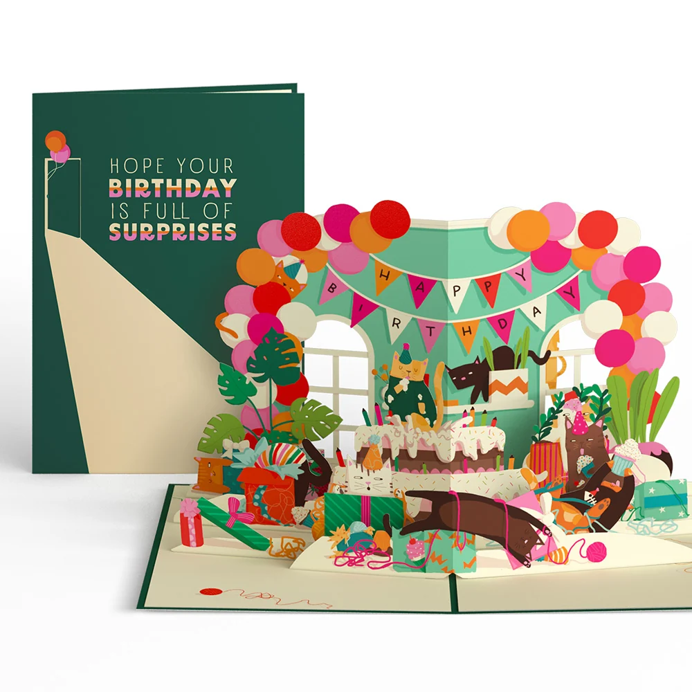 Lovepop Party Cats Birthday Pop-Up Card