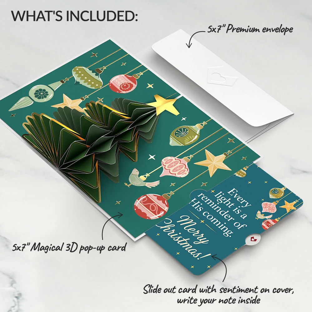 Lovepop Tis the Season Christmas Tree Pop-Up Card and His Coming Sentiment Set - Image 2