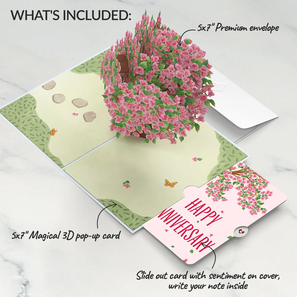 Lovepop Bougainvillea Garden Anniversary Pop-Up Card and Sentiment Set Chair - Image 2