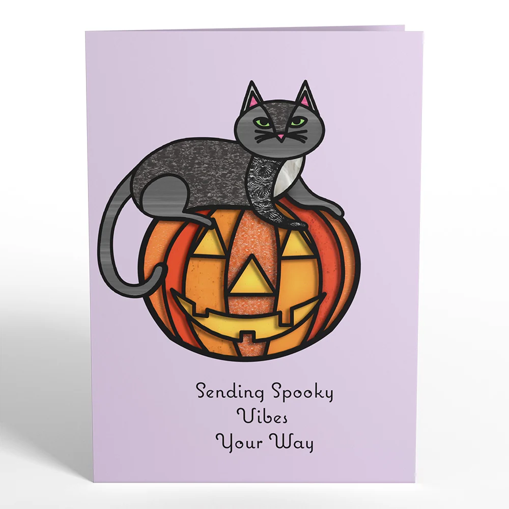 Lovepop Spooky Vibes Halloween Cat Suncatcher Card - Image 5