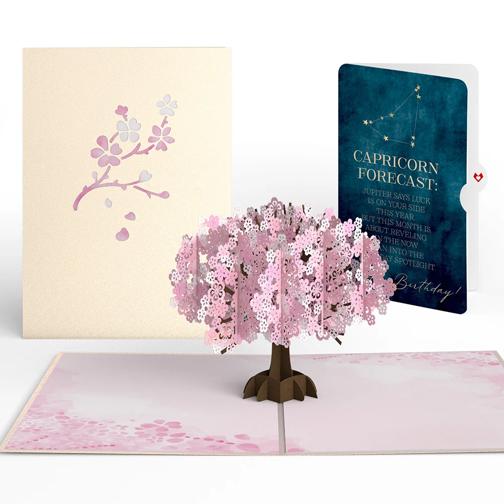 Lovepop Cherry Blossom Birthday Pop-Up Card and Capricorn Zodiac Sentiment Set