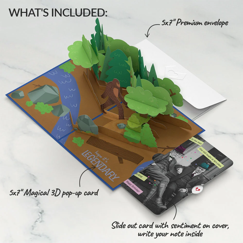 Lovepop Bigfoot Legendary Birthday Pop-Up Card and Sentiment Set for Any Man - Image 2