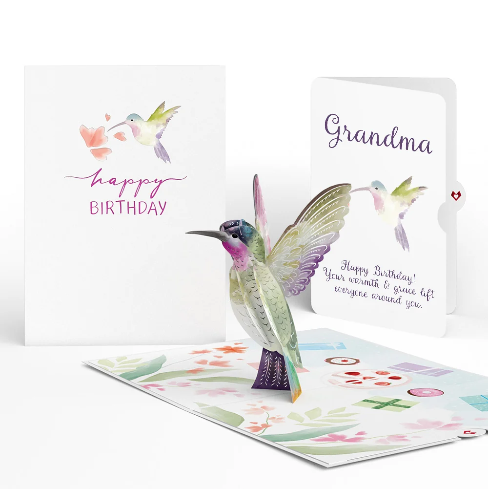 Lovepop Hummingbird Birthday Pop-Up Card and Sentiment Set for Grandmother