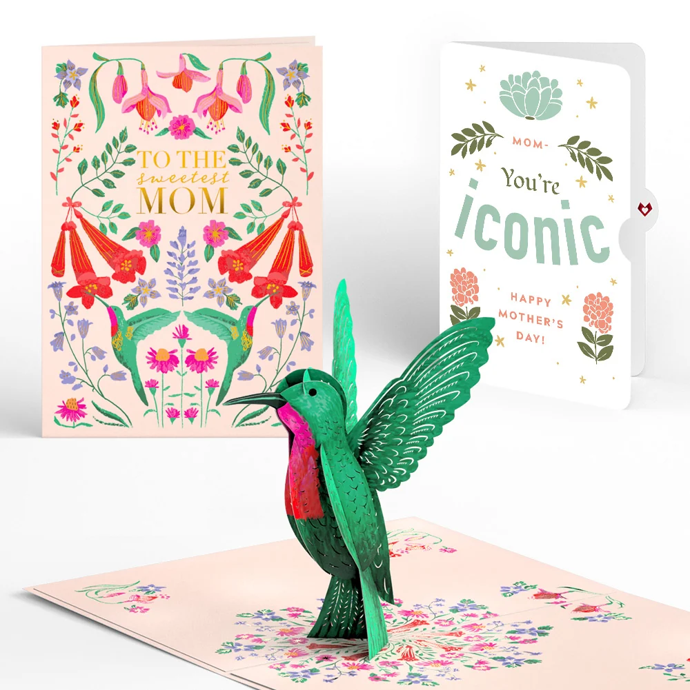 Lovepop Sweetest Hummingbird Mother’s Day Pop-Up Card and Iconic Bloom Sentiment Set for Mom