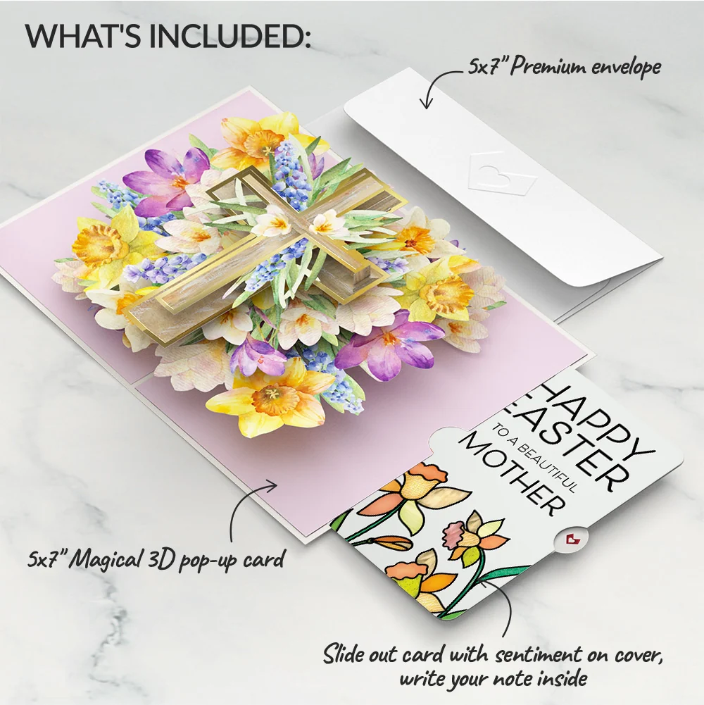 Lovepop The Lord Bless You Floral Cross Easter Pop-Up Card and Sentiment Set for Mom - Image 2
