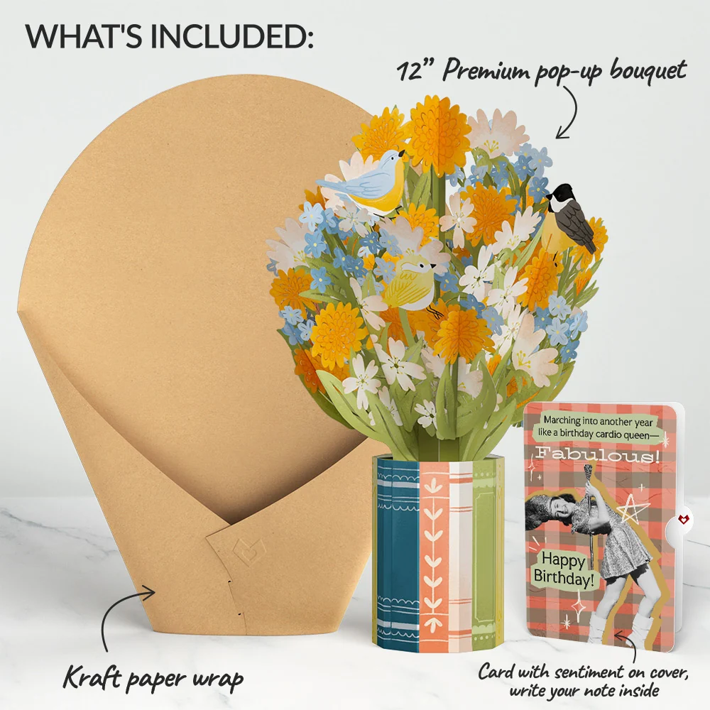 Lovepop Spring Joy Birthday Bouquet and Cardio Queen Sentiment Set Vase - Image 2