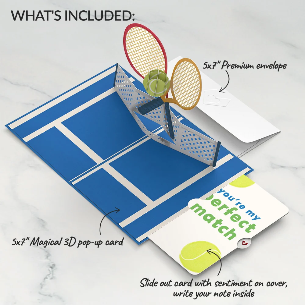 Lovepop On the Court Tennis Love Pop-Up Card and Sentiment Set - Image 2