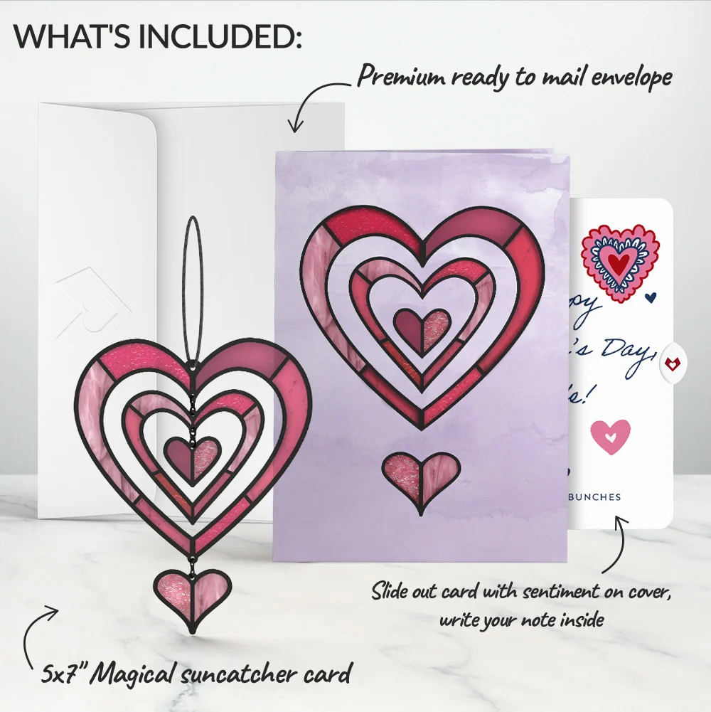 Lovepop Spinning Heart Valentine Suncatcher Card and Sentiment Set for Wife Glass - Image 2