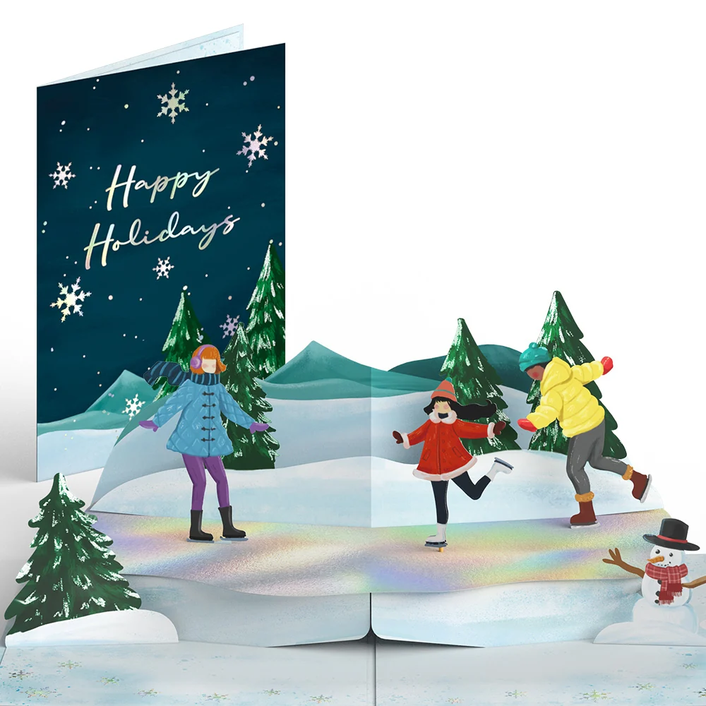 Lovepop Holiday Winter Ice-Skate Pop-Up Card