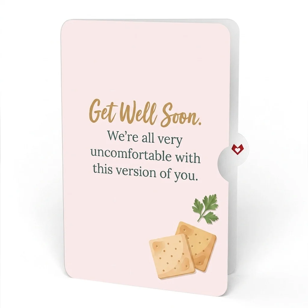 Lovepop Get Well Soon Soup Pop-Up Card and Uncomfortable Version Sentiment Set Cream - Image 4