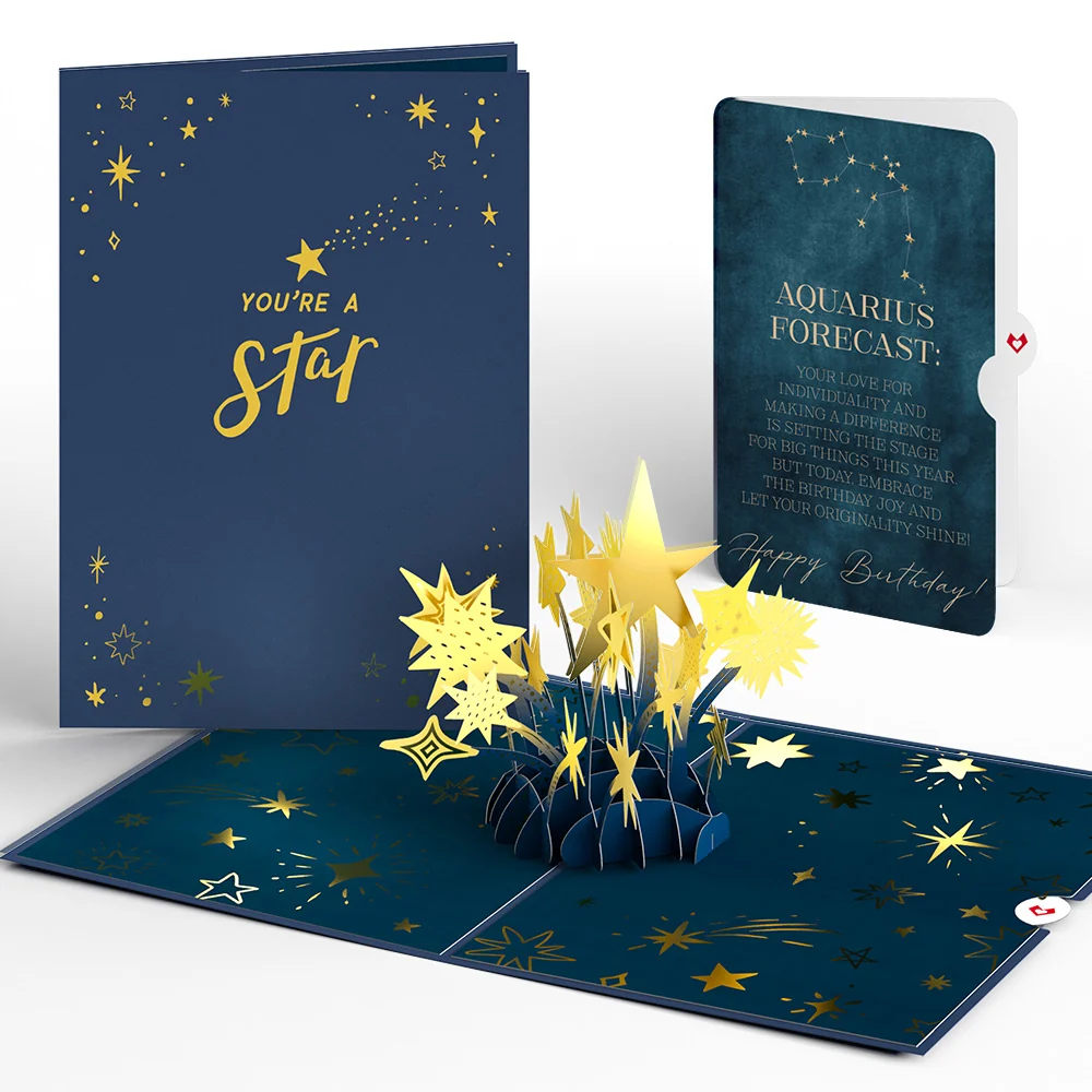 Lovepop You're a Star Birthday Pop-Up Card and Aquarius Zodiac Sentiment Set