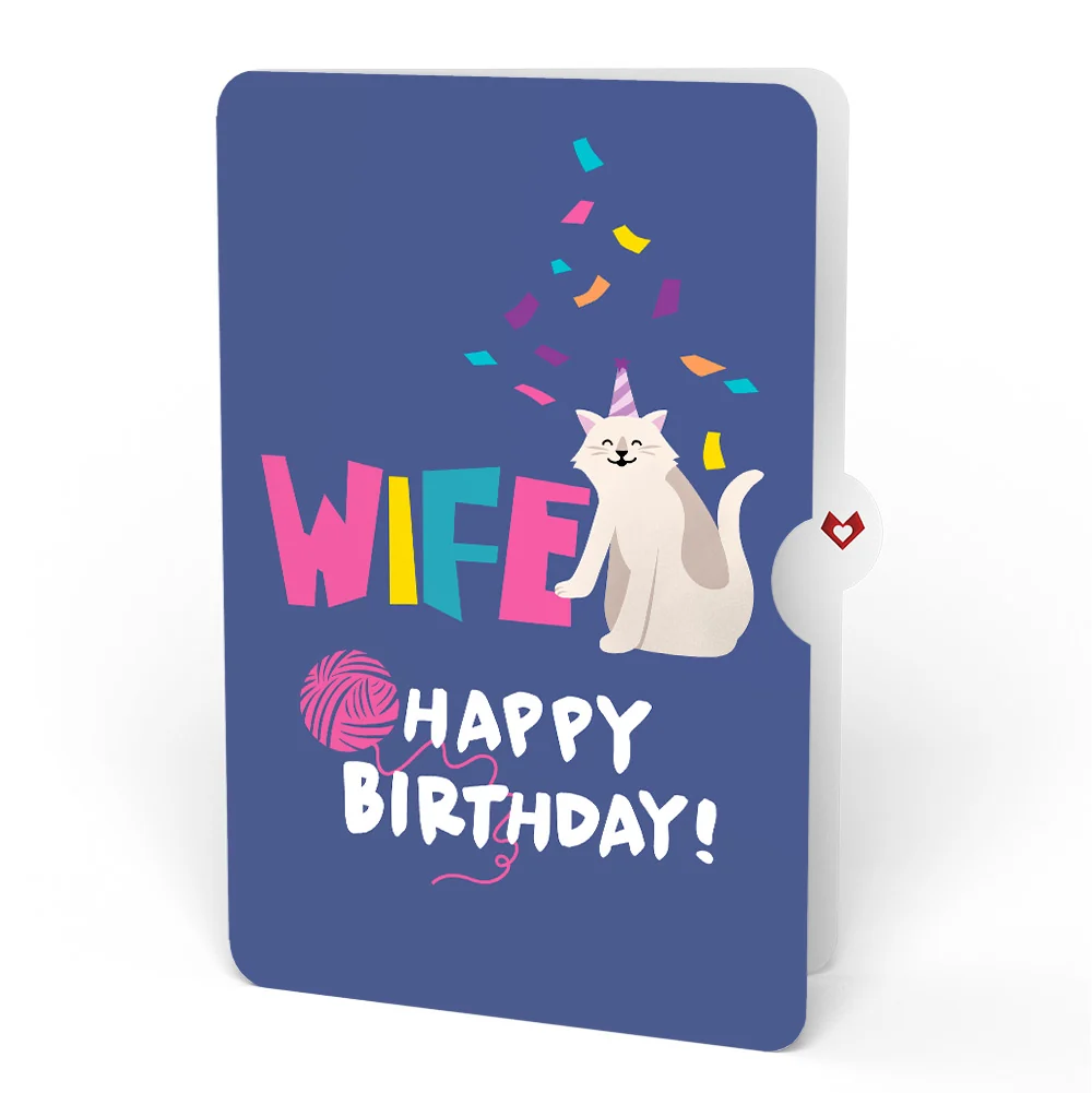Lovepop Happy Birthday Cats Pop-Up Card and Sentiment Set for Wife - Image 4