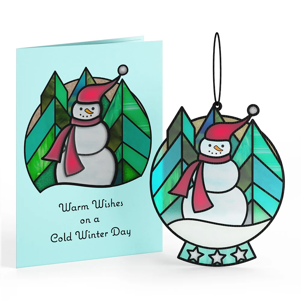 Lovepop Warm Wishes Snowman Suncatcher Card - Image 2
