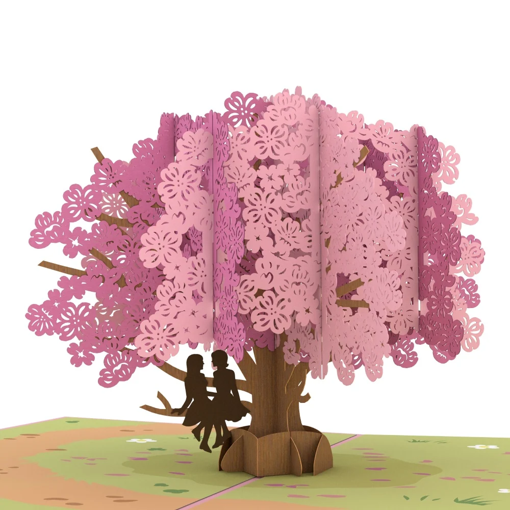 Lovepop Dogwood Love Scene Purple Same Sex Female Pop-Up Card - Image 2