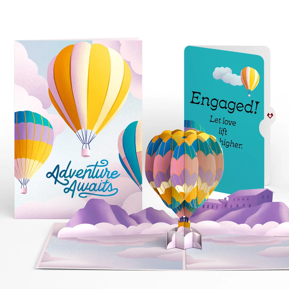 Lovepop Adventure Awaits Hot Air Balloon Engagement Pop-Up Card and Sentiment Set
