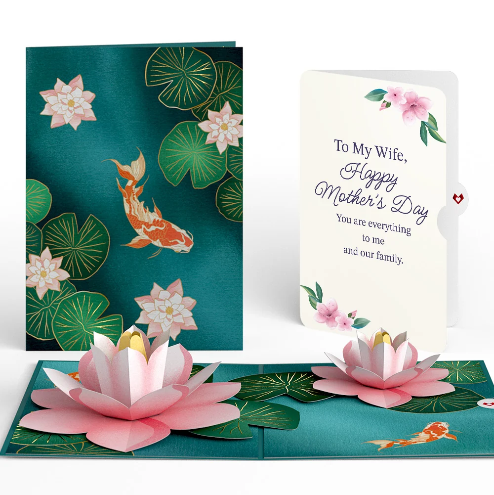 Lovepop Koi Fish and Lotus Pond Mother's Day Pop-Up Card and Sentiment Set for Wife