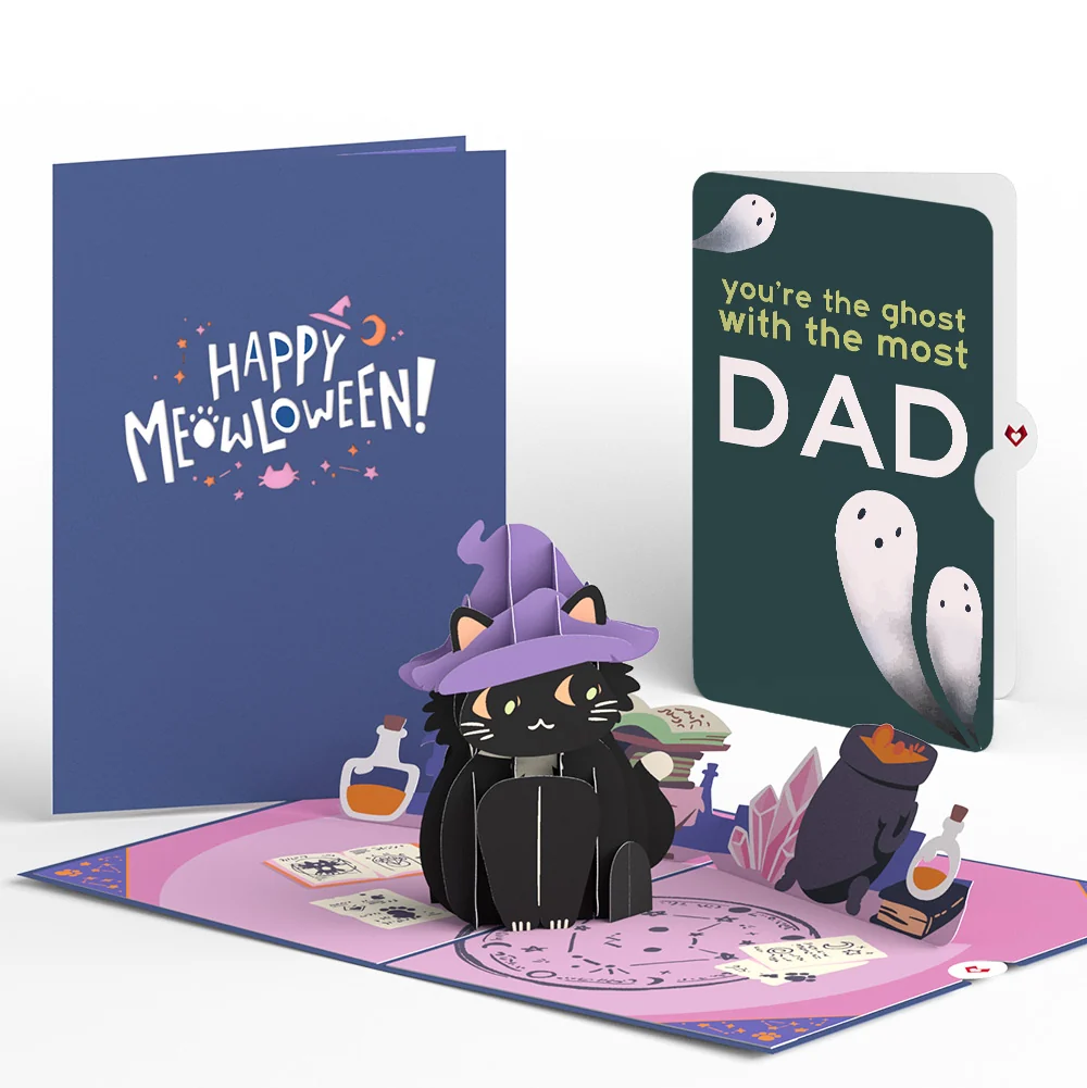 Lovepop Halloween Cat Classic Pop-Up Card and Sentiment Set for Dad Bottle