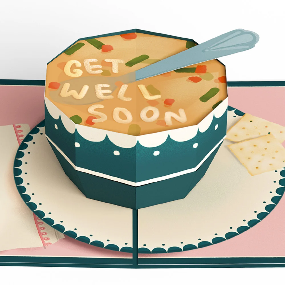 Lovepop Get Well Soon Soup Pop-Up Card and Inefficient Feeling Sentiment Set Bowl - Image 3