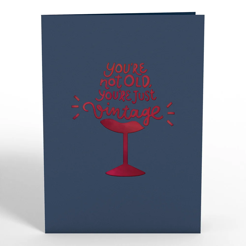 Lovepop Vintage Wine Birthday Pop-Up Card Glass - Image 4